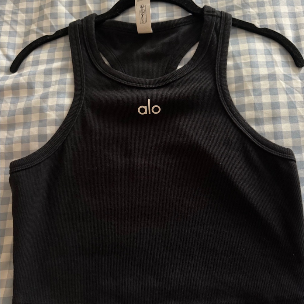 ALO Yoga Black Ribbed Tank Top - Picture 3 of 4